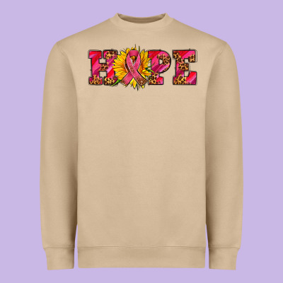 Hope Sunflower And Ribbon Heavyweight Sweatshirt Designed By Adodesignshop