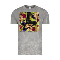 Cloud Rock halloween witch skull seamless pattern Vintage Tee - BundleAndBundleShop