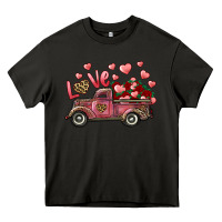 Asphalt Love Truck With Roses And Leopard Heavy Core Tee - RanaPortraitStore
