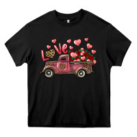 Black Love Truck With Roses And Leopard Heavy Core Tee - RanaPortraitStore