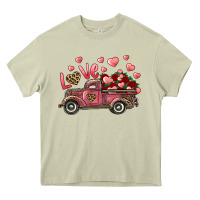 Mossy Love Truck With Roses And Leopard Heavy Core Tee - RanaPortraitStore