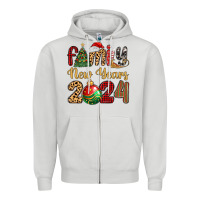 Dove Grey family new years 2024 Zipper Hoodie - MaliasSmallBusiness