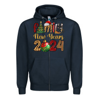 Navy family new years 2024 Zipper Hoodie - MaliasSmallBusiness