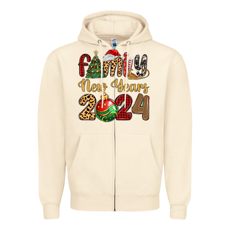 Family New Years 2024 Zipper Hoodie by MaliasSmallBusiness | Teevron