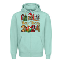 Seafoam family new years 2024 Zipper Hoodie - MaliasSmallBusiness