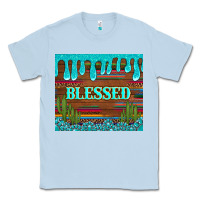 Dusty Blue blessed annd cactus with gemstone tumbler Classic Tee - Artiststas