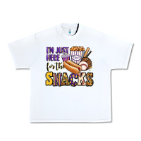 White i'm just here for the snacks baseball purple and g Urban Heavy Tee - Jasminsmagicworld