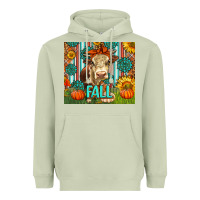 Matcha Western Fall Cow Heavyweight Hoodie - LillyAllenDesigns