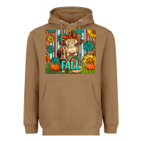Toasted Coconut Western Fall Cow Heavyweight Hoodie - LillyAllenDesigns