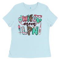 Baby Blue wife mom lpn licensed practical nurse Ladies Tee - RanaPortraitStore