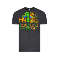 Vintage Black my first st patricks day with coins and shamrocks Vintage Tee - AdoDesignShop