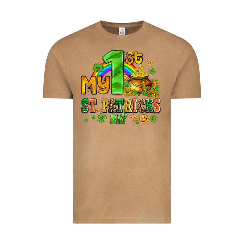 My First St Patricks Day With Coins And Shamrocks Vintage Tee by AdoDesignShop | Teevron