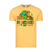 Vintage Mustard my first st patricks day with coins and shamrocks Vintage Tee - AdoDesignShop