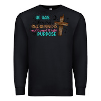 Black he has taken my brokenness and turned it into my p Premium Sweatshirt - Artiststas