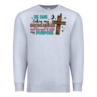 Heather Grey he has taken my brokenness and turned it into my p Premium Sweatshirt - Artiststas