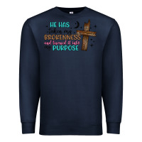 Navy he has taken my brokenness and turned it into my p Premium Sweatshirt - Artiststas