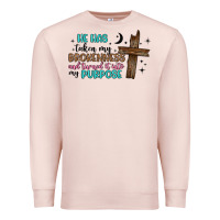 Pale Pink he has taken my brokenness and turned it into my p Premium Sweatshirt - Artiststas