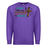 Purple he has taken my brokenness and turned it into my p Premium Sweatshirt - Artiststas