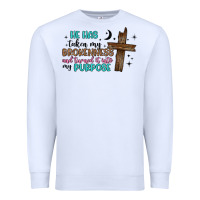 White he has taken my brokenness and turned it into my p Premium Sweatshirt - Artiststas