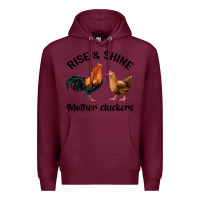 Burgundy Rise and Shine Mother Cluckers Premium Hoodie - Bettercallsaul