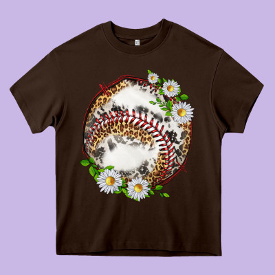 Baseball With Patterns Heavy Core Tee Designed By Texasbilliewilder