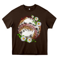 Chocolate Brown baseball with patterns Heavy Core Tee - texasbilliewilder