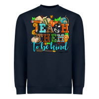 Navy teach them to be kind with pumpkins and fall Heavyweight Sweatshirt - AdoDesignShop