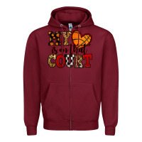 Burgundy my heart is on that court basketball red and black Zipper Hoodie - NancyCooperArtShop