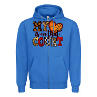 True Royal my heart is on that court basketball red and black Zipper Hoodie - NancyCooperArtShop