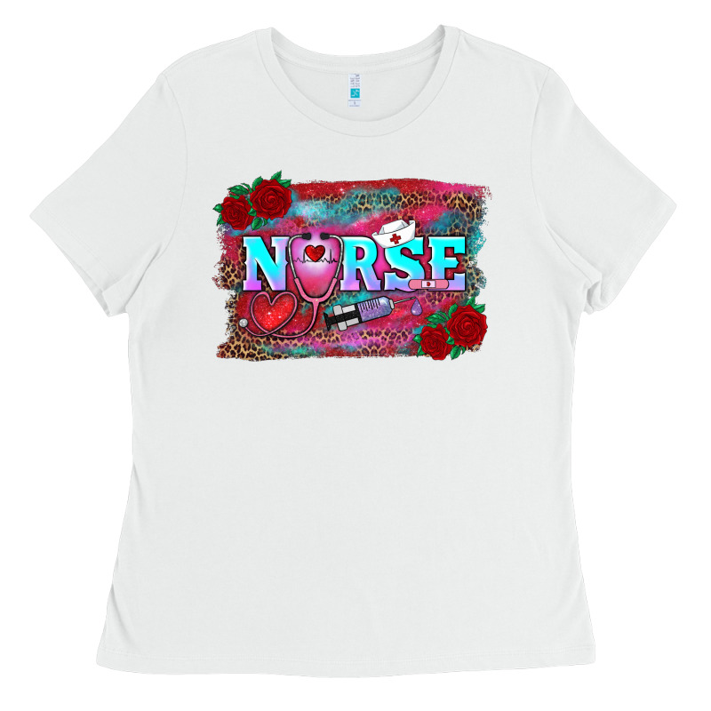 Valentines Day Nurse With Leopard And Turquoise Ba Ladies Tee by RanaPortraitStore | Teevron