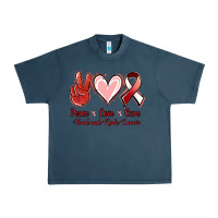 Midnight Navy peace love cure head and neck cancer Urban Heavy Tee - Jasminsmagicworld