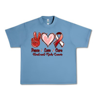 Pebble Blue peace love cure head and neck cancer Urban Heavy Tee - Jasminsmagicworld