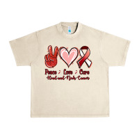 Sandshell peace love cure head and neck cancer Urban Heavy Tee - Jasminsmagicworld