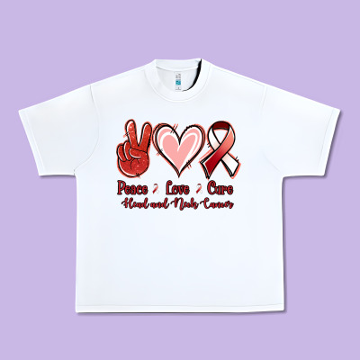 Peace Love Cure Head And Neck Cancer Urban Heavy Tee Designed By Jasminsmagicworld