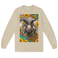 Mushroom Western Navajo Churro Sheep Long Sleeve Tee - LillyAllenDesigns