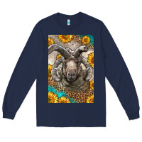 Navy Western Navajo Churro Sheep Long Sleeve Tee - LillyAllenDesigns