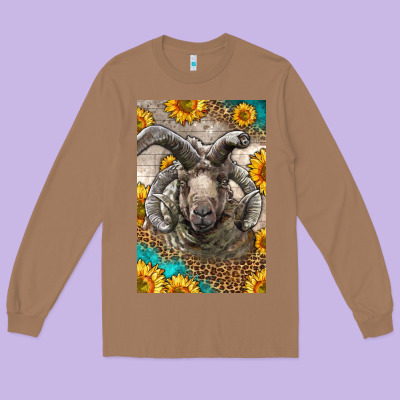 Western Navajo Churro Sheep Long Sleeve Tee Designed By Lillyallendesigns