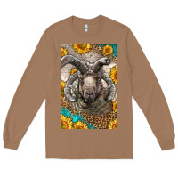 Toasted Coconut Western Navajo Churro Sheep Long Sleeve Tee - LillyAllenDesigns
