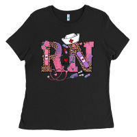 Black valentines day rn registered nurse Ladies Tee - RanaPortraitStore