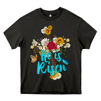 Asphalt he is rısen with cross and butterfly Heavy Core Tee - Artiststas