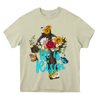 Mossy he is rısen with cross and butterfly Heavy Core Tee - Artiststas