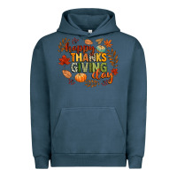Pigment Midnight Navy happy thanksgiving day Urban Hoodie - CowGirlArtShop