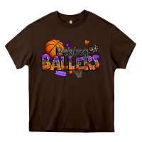 Chocolate Brown raising ballers basketball Heavy Core Tee - Zillion Design Studio