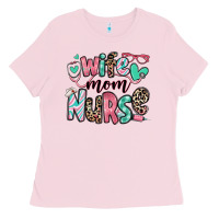 Bubblegum Pink wife mom nurse Ladies Tee - RanaPortraitStore