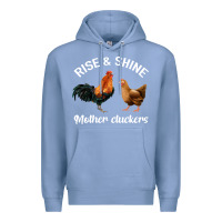 Colony Blue Rise and Shine Mother Cluckers Premium Hoodie - Bettercallsaul