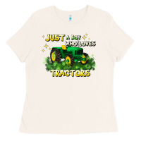Bone just a boy who loves tractors Ladies Tee - JahusDesignShop