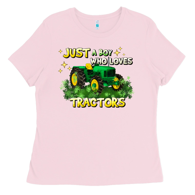 Just A Boy Who Loves Tractors Ladies Tee by JahusDesignShop | Teevron