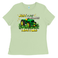 Matcha just a boy who loves tractors Ladies Tee - JahusDesignShop