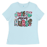 Baby Blue wife mom nurse Ladies Tee - RanaPortraitStore