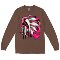 Chestnut indian headdress with hearts valentine's day Long Sleeve Tee - Jasminsmagicworld
